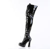 ELECTRA-3023 Plateau Overknee Stiefel Lack Schwarz von Pleaser – Ansicht 3
