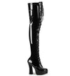 ELECTRA-3023 Plateau Overknee Stiefel Lack Schwarz von Pleaser