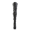 ELECTRA-3028 Plateau Overknee Stiefel Schwarz | Pleaser