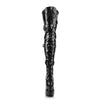 ELECTRA-3028 Plateau Overknee Stiefel Lack Schwarz | Pleaser