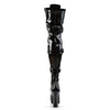 ELECTRA-3028 Plateau Overknee Stiefel Lack Schwarz | Pleaser