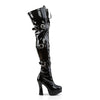 ELECTRA-3028 Plateau Overknee Stiefel Lack Schwarz | Pleaser
