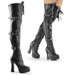 ELECTRA-3028 Plateau Overknee Stiefel Schwarz | Pleaser