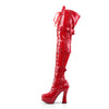 ELECTRA-3028 Plateau Overknee Stiefel Lack Rot | Pleaser