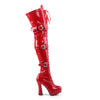 ELECTRA-3028 Plateau Overknee Stiefel Lack Rot | Pleaser