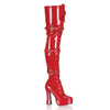ELECTRA-3028 Plateau Overknee Stiefel Lack Rot | Pleaser