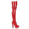 ELECTRA-3028 Plateau Overknee Stiefel Lack Rot | Pleaser
