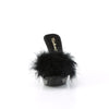 ELEGANT-401F Plateau Pantoletten mit Plüsch und Glitzer - Schwarz | Fabulicious
