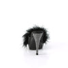 ELEGANT-401F Plateau Pantoletten mit Plüsch und Glitzer - Schwarz | Fabulicious