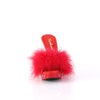 ELEGANT-401F Plateau Pantoletten mit Plüsch und Glitzer - Rot | Fabulicious