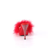 ELEGANT-401F Plateau Pantoletten mit Plüsch und Glitzer - Rot | Fabulicious