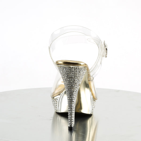 ELEGANT-408 Plateau Sandaletten - Gold von Fabulicious – Ansicht 4