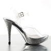 ELEGANT-408 Plateau Sandaletten Silber Glitzer | Fabulicious