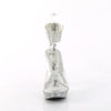 ELEGANT-442 Plateau Pantoletten - Transparent Glitzer | Pleaser