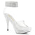 ELEGANT-442 Plateau Pantoletten - Transparent Glitzer | Pleaser