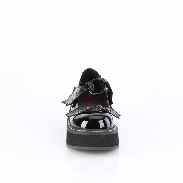 EMILY-23 Plateau Schuhe Schwarz Lack von DemoniaCult – Ansicht 2