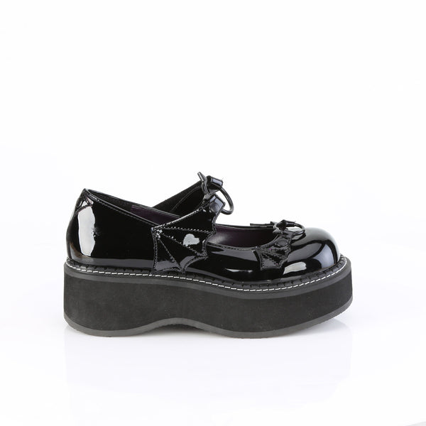 EMILY-23 Plateau Schuhe Schwarz Lack von DemoniaCult – Ansicht 5