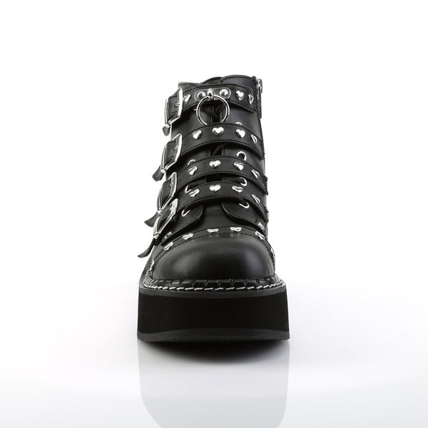 EMILY-315 Plateau Stiefeletten Schnallen schwarz matt Gothic von DemoniaCult – Ansicht 2