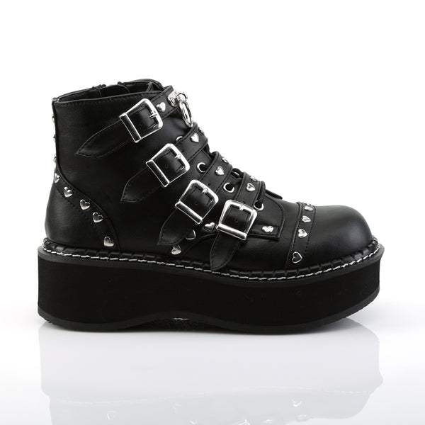 EMILY-315 Plateau Stiefeletten Schnallen schwarz matt Gothic von DemoniaCult – Ansicht 5