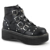 EMILY-315 Plateau Stiefeletten Schnallen schwarz matt Gothic | DemoniaCult