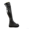 EMILY-375 Plateau Overknee Stiefel Schnürung matt schwarz von DemoniaCult – Ansicht 5