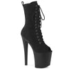 ENCHANT-1041FS Plateau Peeptoe Stiefeletten - Schwarz Samt | Pleaser