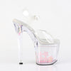 ENCHANT-708AQUA-01 Plateau Sandaletten - Transparent Blumen im Plateau von Pleaser – Ansicht 5