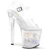 ENCHANT-708AQUA-02 Plateau Sandaletten - Transparent Glitzer Plateau von Pleaser