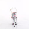 ENCHANT-708AQUA-03 Plateau Sandaletten - Transparent Rosa Sohle mit Herzen im Plateau von Pleaser – Ansicht 4