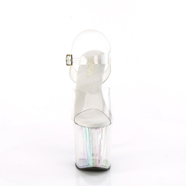 ENCHANT-708HTSandalette Plateauschuhe Holographic Transparent von Pleaser – Ansicht 2