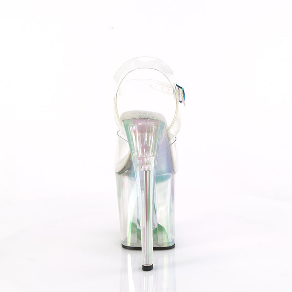 ENCHANT-708HTSandalette Plateauschuhe Holographic Transparent von Pleaser – Ansicht 4