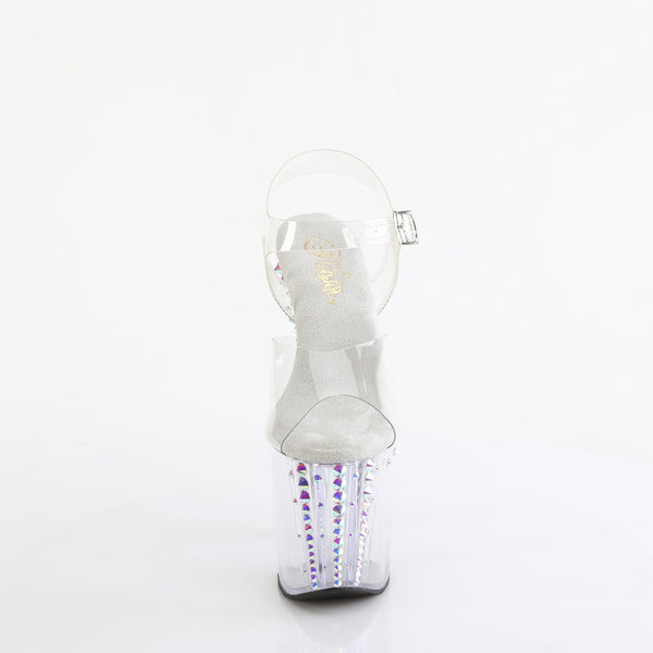 ENCHANT-708RS-02 Sandalette Plateauschuhe Transparent | Pleaser