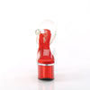 ESTEEM-708 Plateau Sandaletten - PVC transparent Rot von Pleaser – Ansicht 2