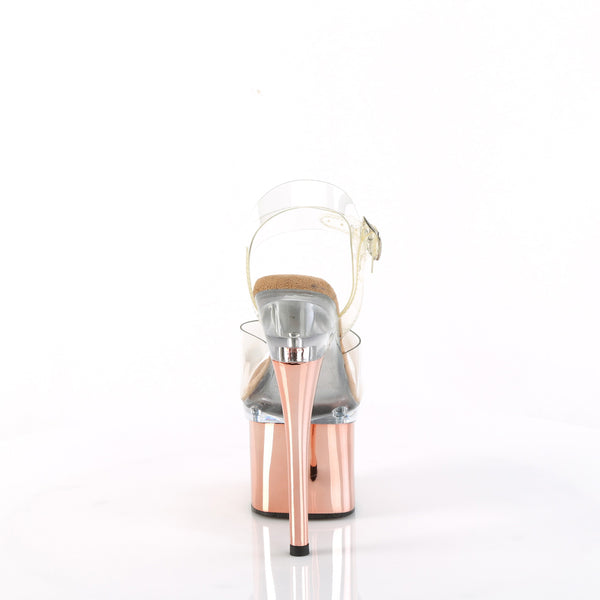 ESTEEM-708 Plateau Sandaletten - PVC durchsichtig Bronze von Pleaser – Ansicht 4