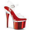 ESTEEM-708 Plateau Sandaletten - PVC transparent Rot von Pleaser