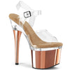 ESTEEM-708 Plateau Sandaletten - PVC durchsichtig Bronze von Pleaser