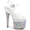 ESTEEM-708DM Plateau Sandaletten Glitzer | Pleaser