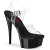 EXCITE-608 - Plateau High Heel Sandaletten - Schwarz/Transparent | Pleaser