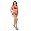 Rotes funkelndes Totenkopf Strass String Bikini Set von Pleaser Dancewear, Ansicht 3