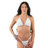 Weißes verführerisches Kunstfell Mikro Bikini Set von Pleaser Dancewear – Ansicht 2