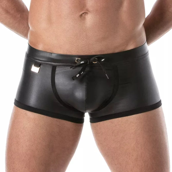 Schwarze Fetish swim-Boxershorts von TOF Paris