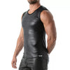 Schwarzes figurbetontes Tanktop in aufregender Lederoptik von TOF Paris