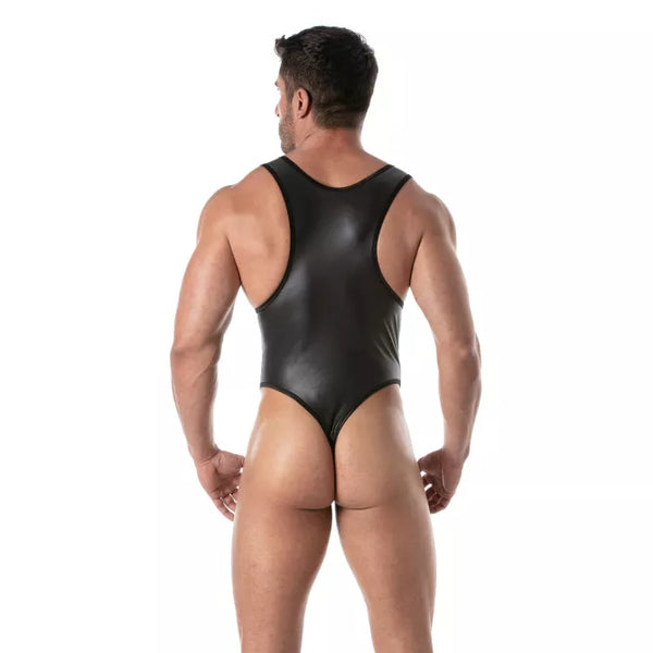 Schwarzes Fetish-Singlet von TOF Paris – Ansicht 6