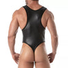 Schwarzes Fetish-Singlet von TOF Paris – Ansicht 3