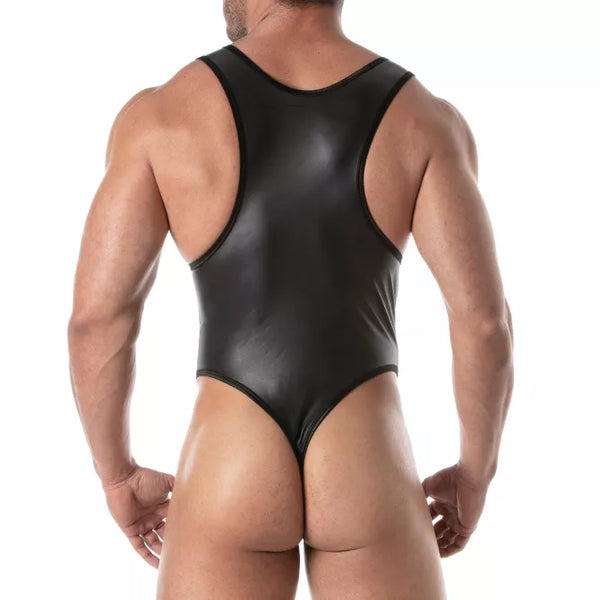 Schwarzes Fetish-Singlet von TOF Paris – Ansicht 3