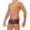 Boxershorts mit Komfort-Beutel, nahtlos & low-waist, schwarz-rot | TOF Paris