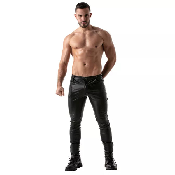Schwarze Fetish zip-Hose von TOF Paris – Ansicht 2