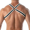 Weißes markantes Neoprene Bulldog Harness mit Premium Verarbeitung von TOF Paris – Ansicht 3