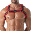 Rotes verführerisches Neopren Harness für maskuline Akzente von TOF Paris