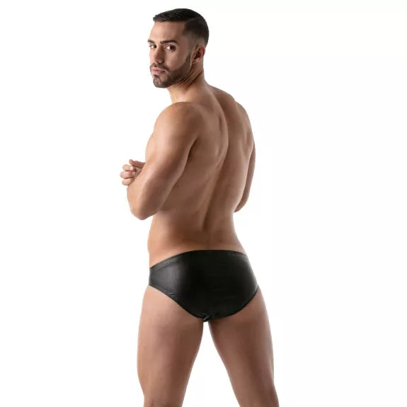 Mini Brief Slip, Schwarz - Sexy Low Waist mit Komfort & Logo-Detail | TOF Paris